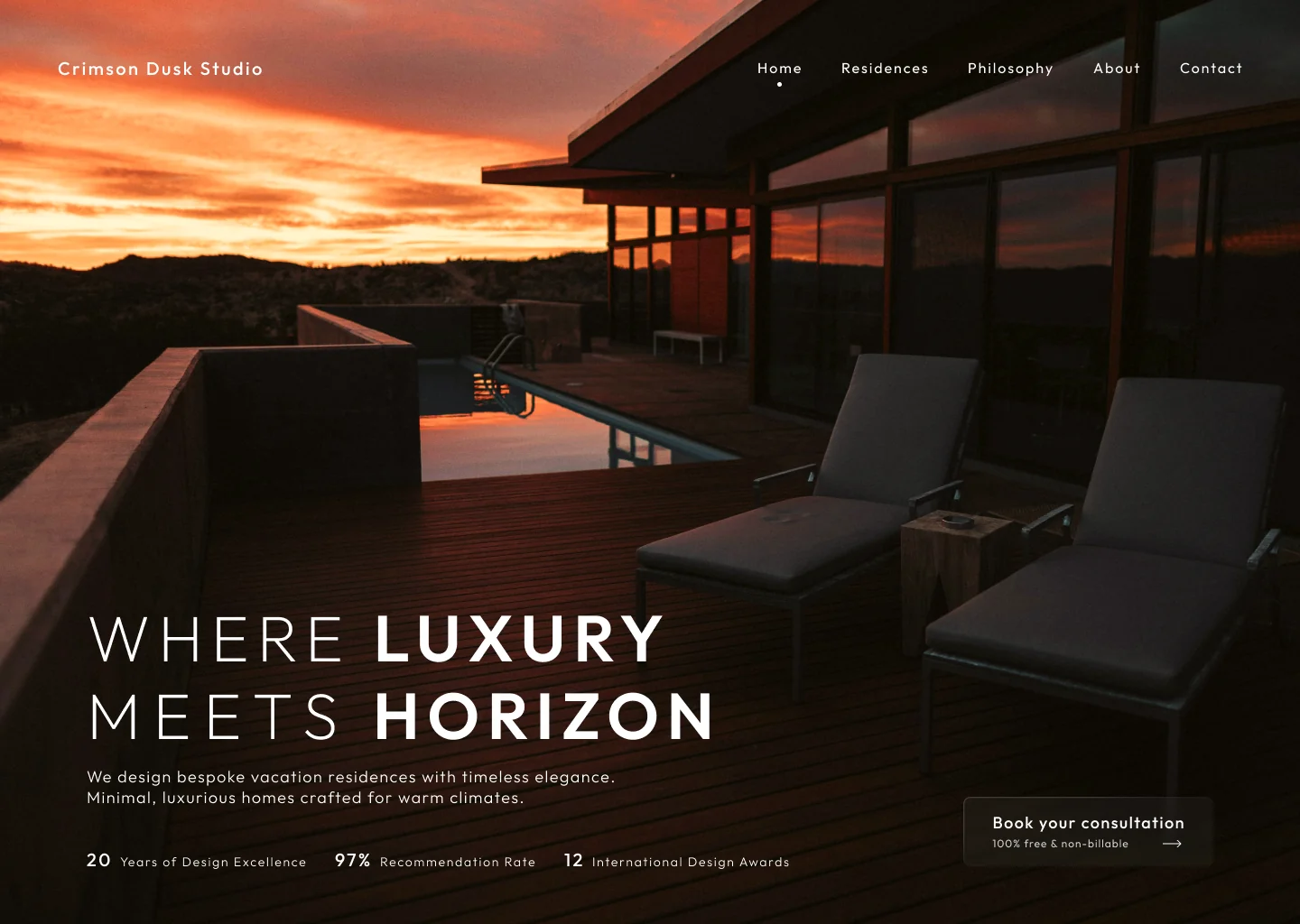 Background blur for concept design for fictional company Crimson Dusk Studio